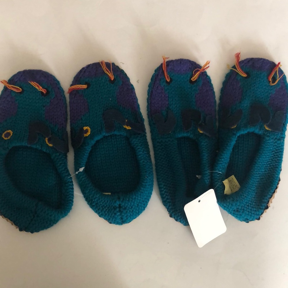 Dragon slipper socks sz small (2 pair bundle )